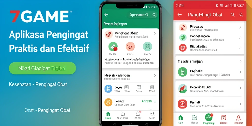 Tampilan antarmuka utama aplikasi Pengingat Obat 7GAME.