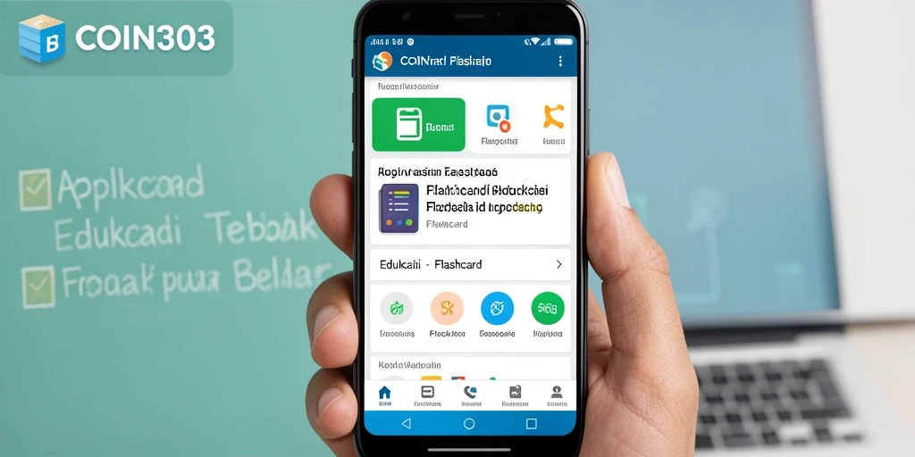 Tampilan antarmuka aplikasi Flashcard COIN303 yang interaktif.