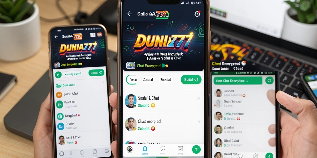 Antarmuka DUNIA777 yang ramah pengguna dengan fungsi Chat Encrypted.