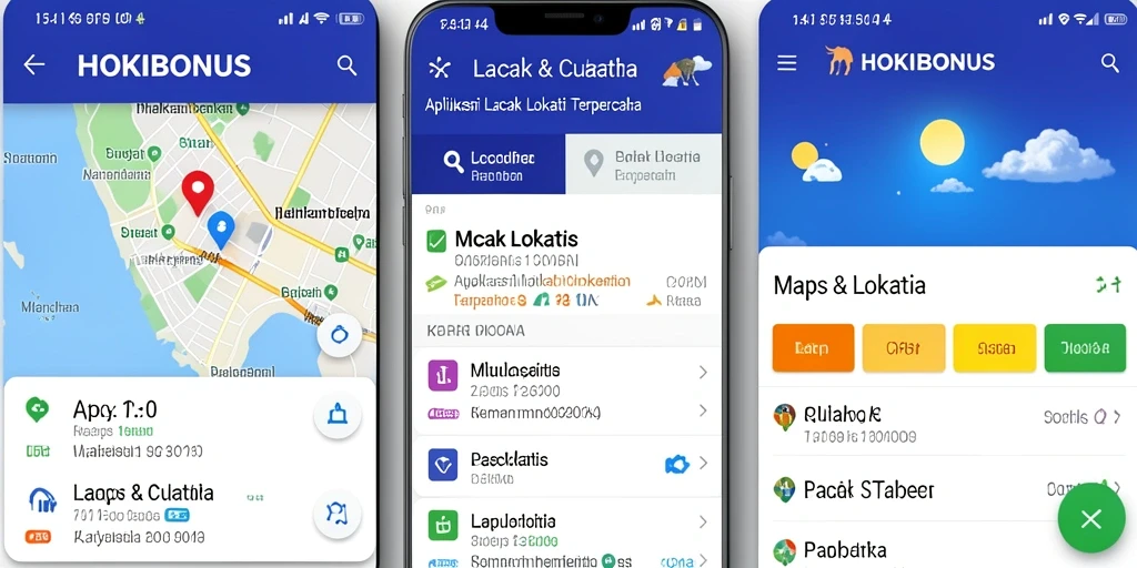Tampilan antarmuka HOKIBONUS saat melacak lokasi pengguna.