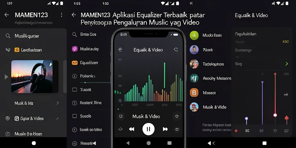 Tampilan antarmuka MAMEN123 yang bersih dan intuitif untuk pengaturan Equalizer.