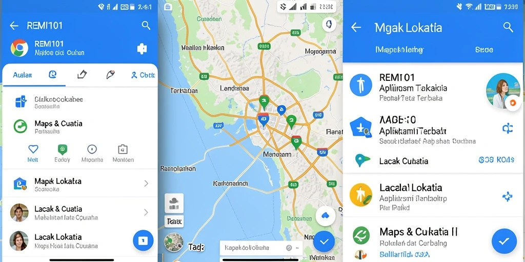 Tampilan antarmuka pengguna aplikasi Lacak Lokasi yang menarik dan fungsional.