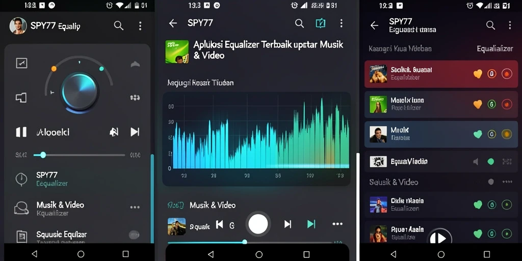 Antarmuka SPY77 menampilkan pengaturan equalizer yang intuitif dan responsif.