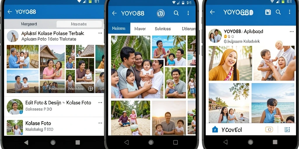 Tampilan antarmuka pengguna <strong>YOYO88</strong> untuk membuat kolase foto yang menarik.
